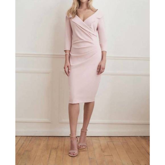 NEW JOSEPH RIBKOFF blazer style ruched dress in blush pink - Picture 2 of 3